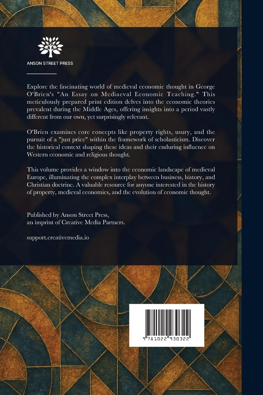 Rückseitencover An Essay on Mediæval Economic Teaching