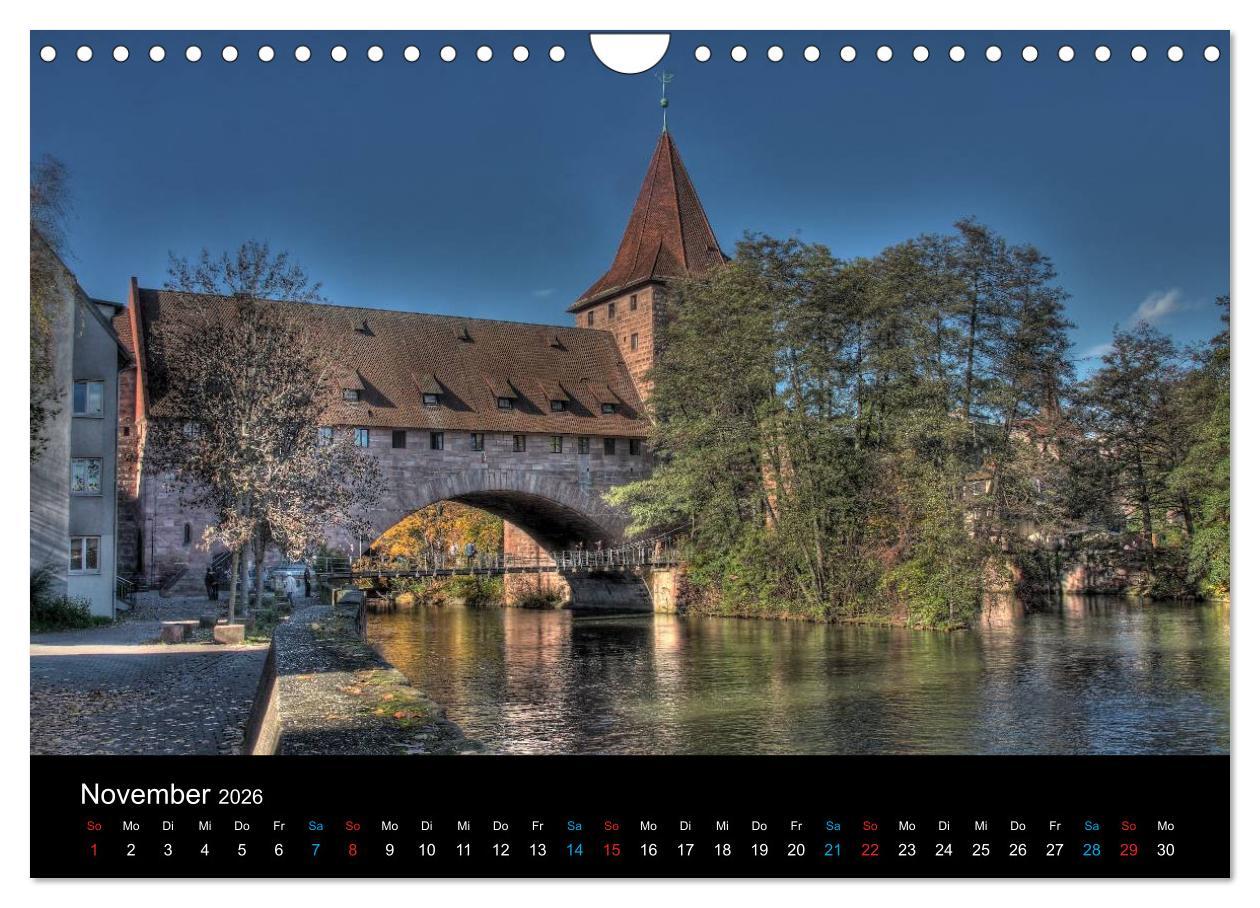 Beispielinhalt (Bild) Meine Stadt Nürnberg 2026 (Wandkalender 2026 DIN A4 quer), CALVENDO Monatskalender