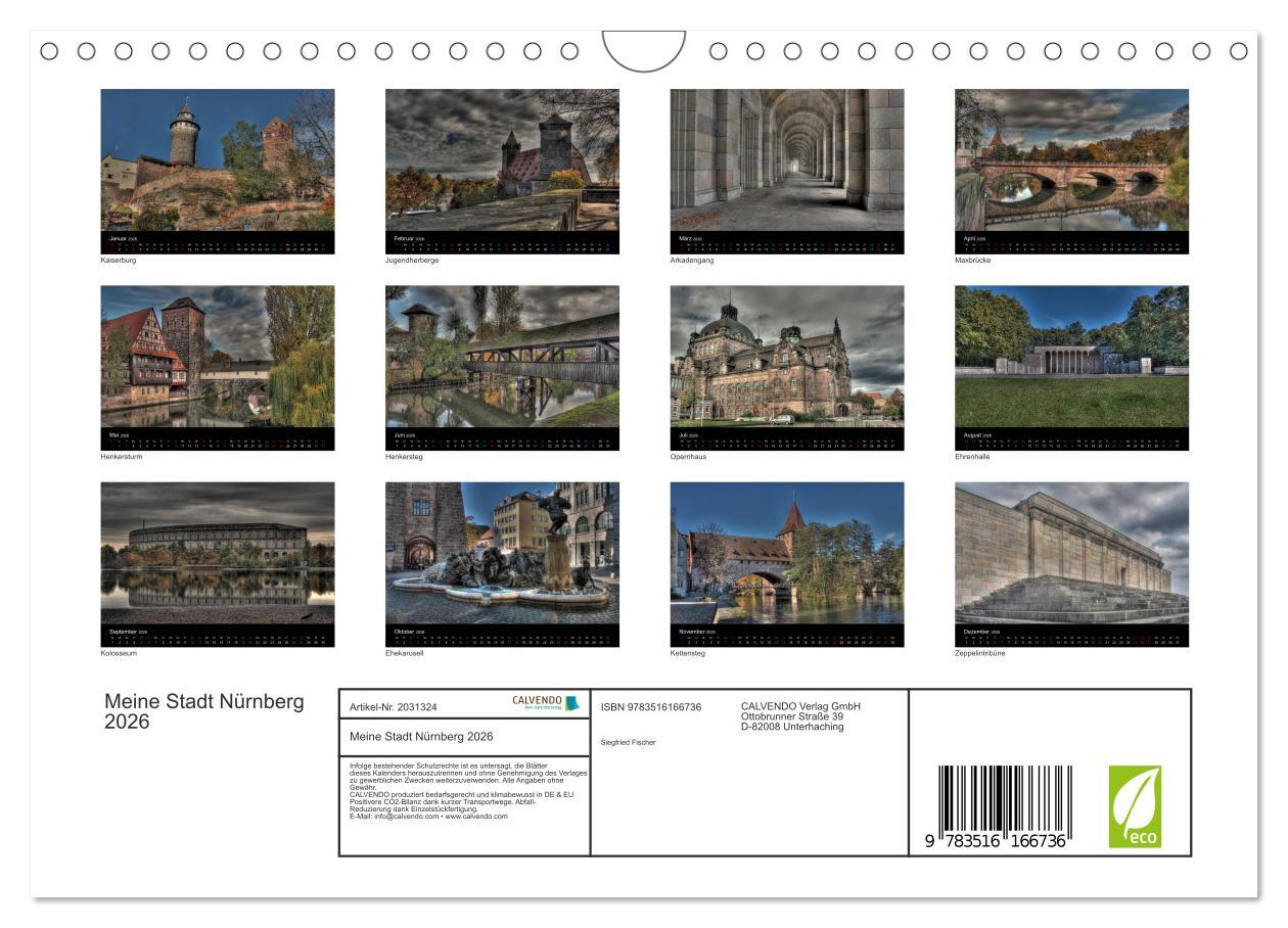 Beispielinhalt (Bild) Meine Stadt Nürnberg 2026 (Wandkalender 2026 DIN A4 quer), CALVENDO Monatskalender