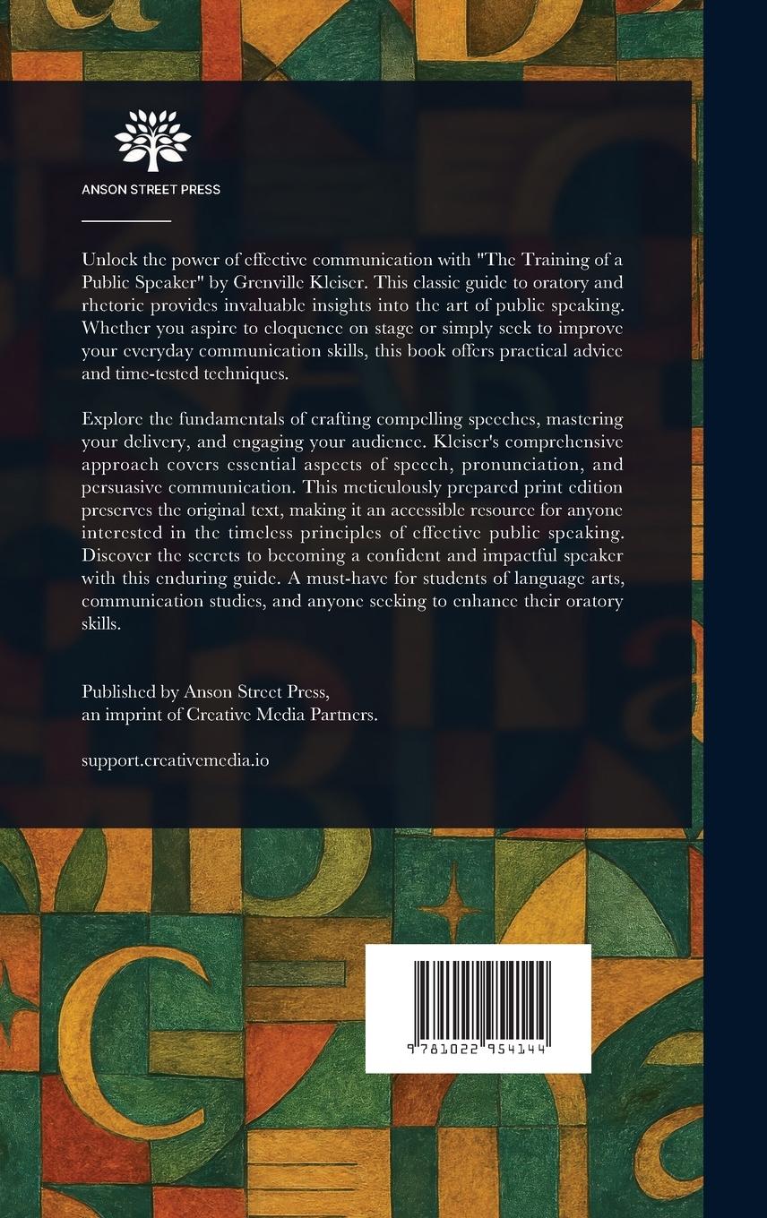 Rückseitencover The Training of a Public Speaker