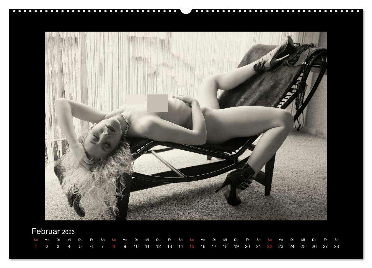 Beispielinhalt (Bild) Schönheiten in schwarz-weiss (Wandkalender 2026 DIN A2 quer), CALVENDO Monatskalender