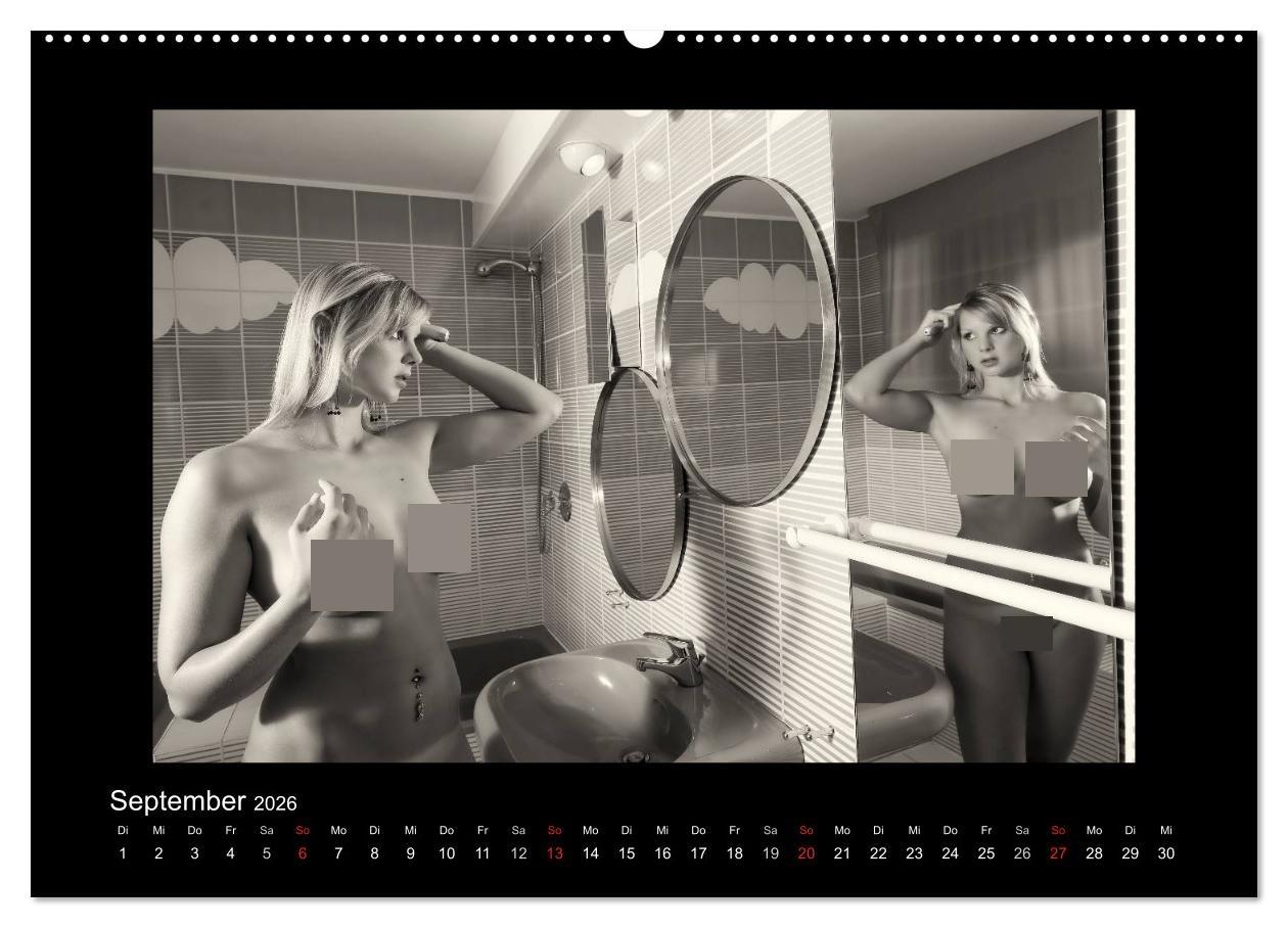 Beispielinhalt (Bild) Schönheiten in schwarz-weiss (Wandkalender 2026 DIN A2 quer), CALVENDO Monatskalender
