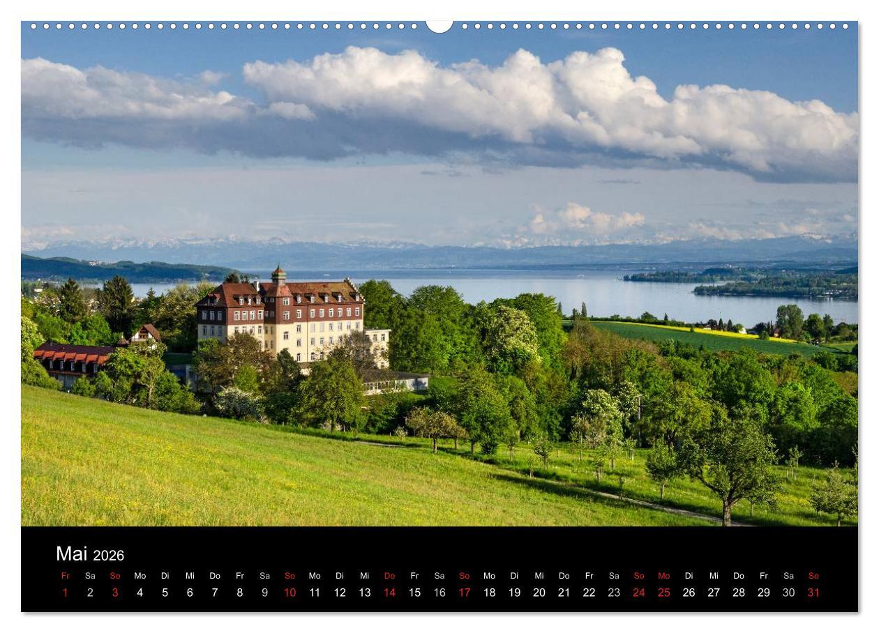 Beispielinhalt (Bild) Bodensee - Uferlandschaften im schönsten Licht 2026 (Wandkalender 2026 DIN A2 quer), CALVENDO Monatskalender