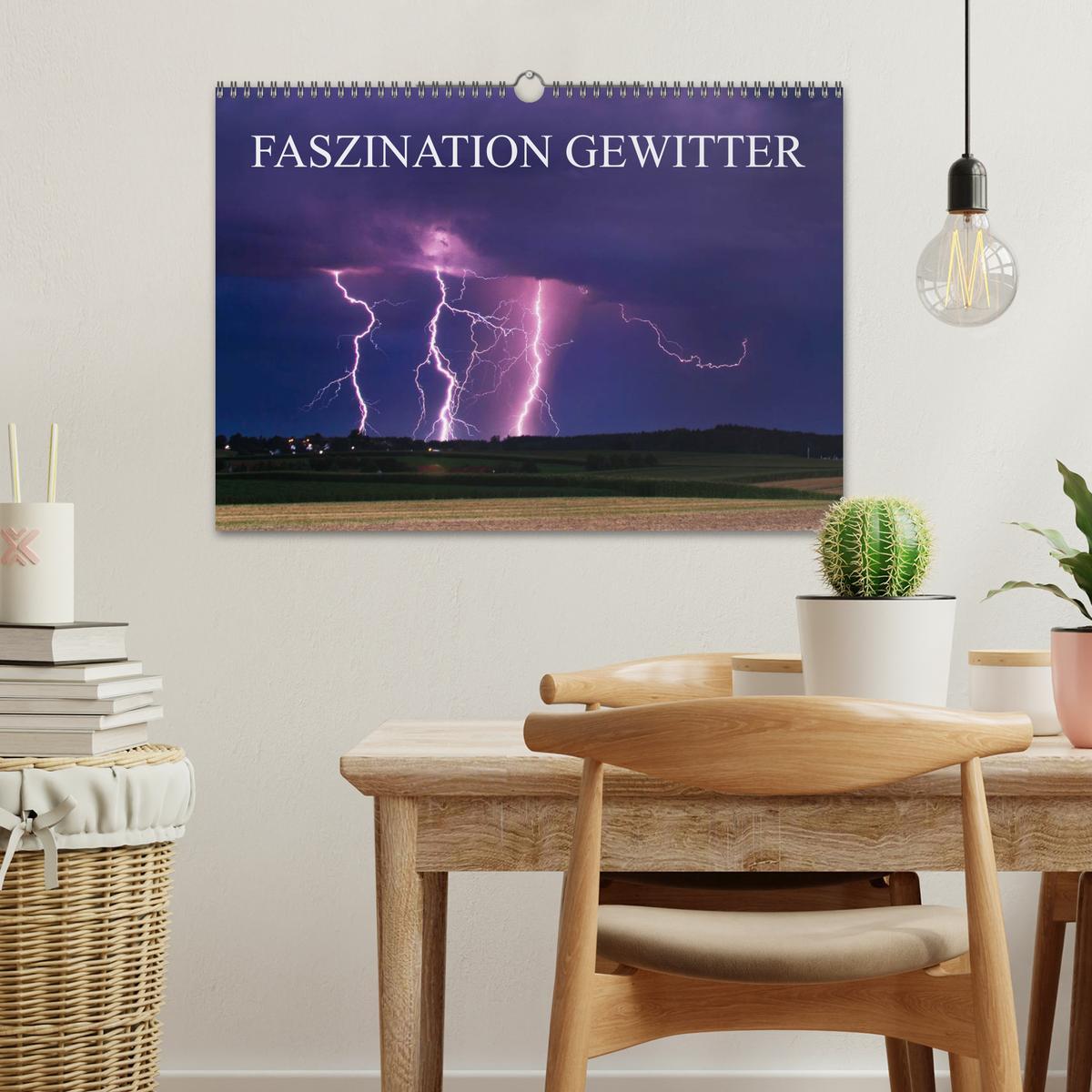 Beispielinhalt (Bild) Faszination Gewitter (Wandkalender 2026 DIN A3 quer), CALVENDO Monatskalender