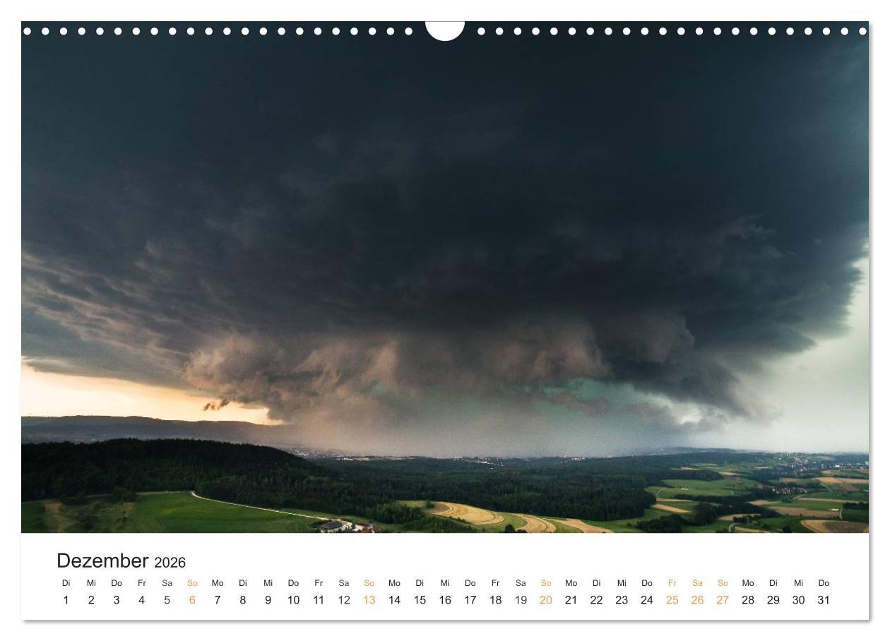 Beispielinhalt (Bild) Faszination Gewitter (Wandkalender 2026 DIN A3 quer), CALVENDO Monatskalender