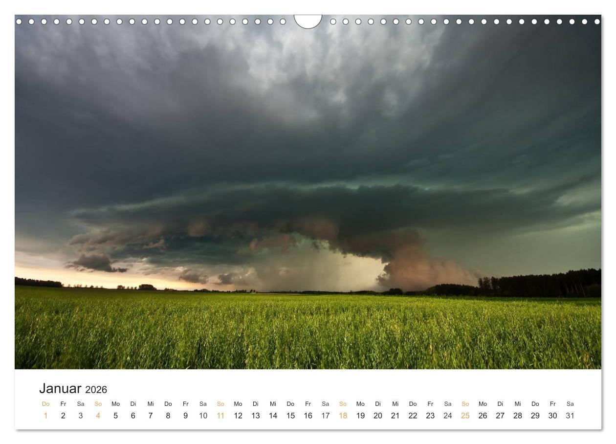 Beispielinhalt (Bild) Faszination Gewitter (Wandkalender 2026 DIN A3 quer), CALVENDO Monatskalender