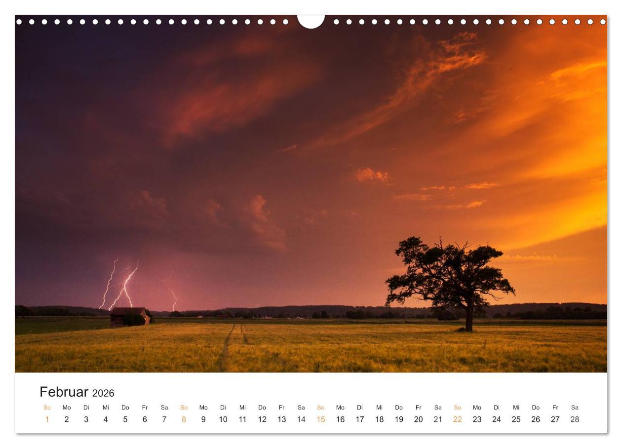 Beispielinhalt (Bild) Faszination Gewitter (Wandkalender 2026 DIN A3 quer), CALVENDO Monatskalender
