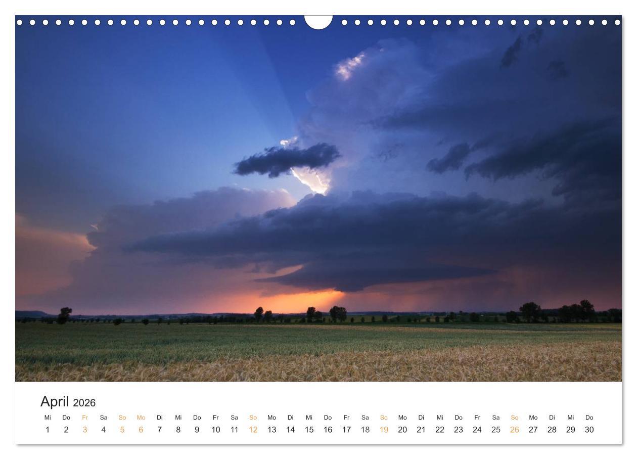 Beispielinhalt (Bild) Faszination Gewitter (Wandkalender 2026 DIN A3 quer), CALVENDO Monatskalender