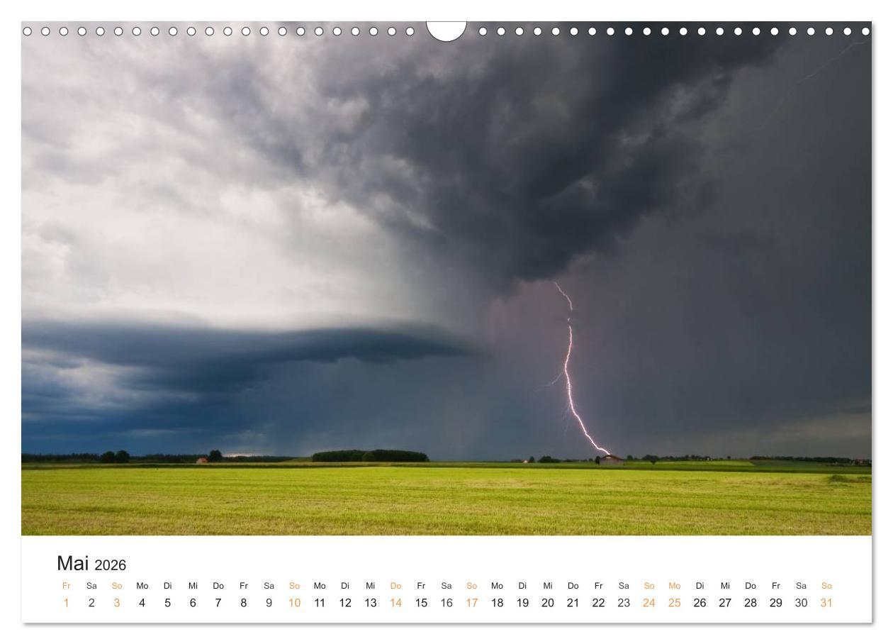 Beispielinhalt (Bild) Faszination Gewitter (Wandkalender 2026 DIN A3 quer), CALVENDO Monatskalender