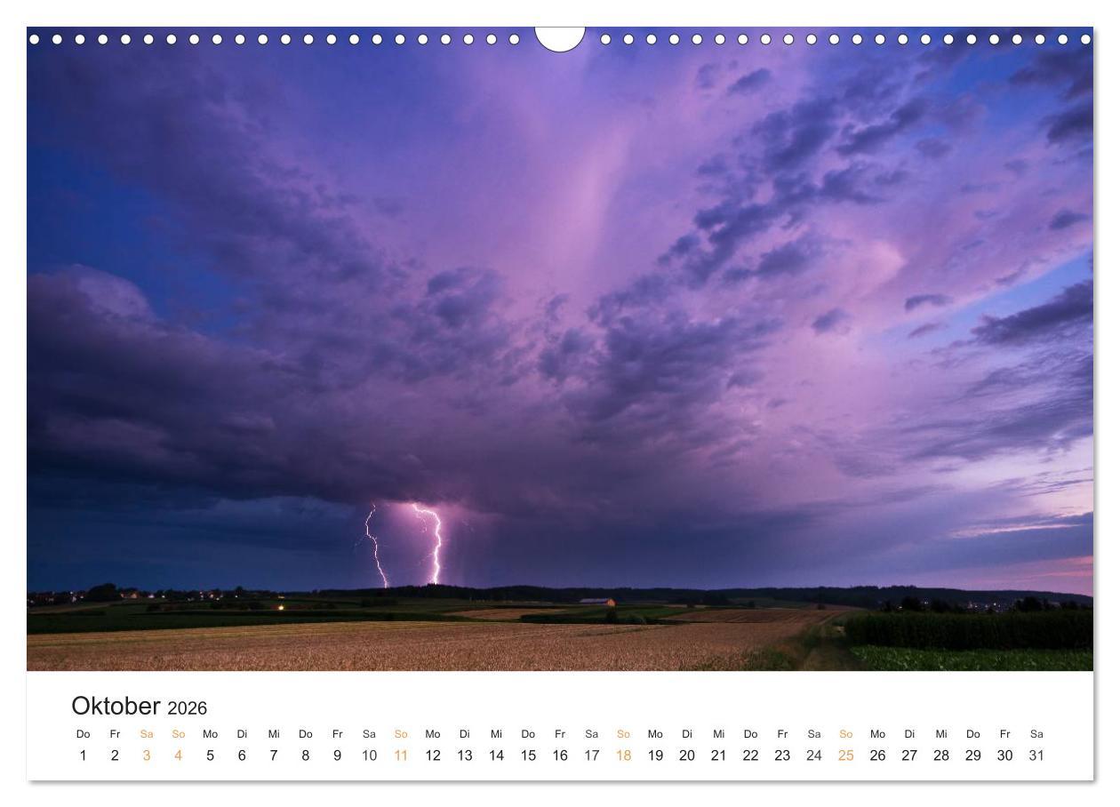 Beispielinhalt (Bild) Faszination Gewitter (Wandkalender 2026 DIN A3 quer), CALVENDO Monatskalender