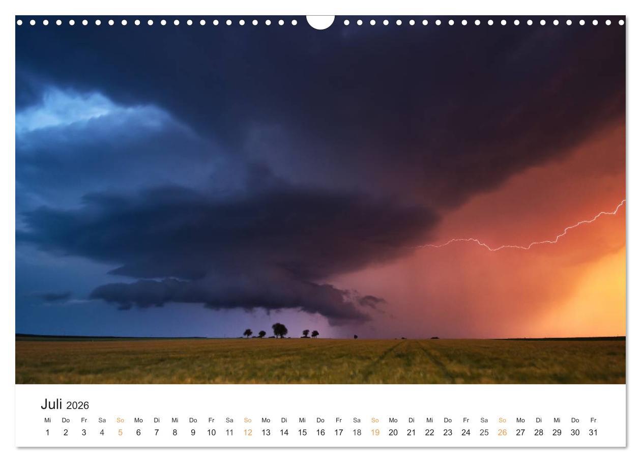 Beispielinhalt (Bild) Faszination Gewitter (Wandkalender 2026 DIN A3 quer), CALVENDO Monatskalender