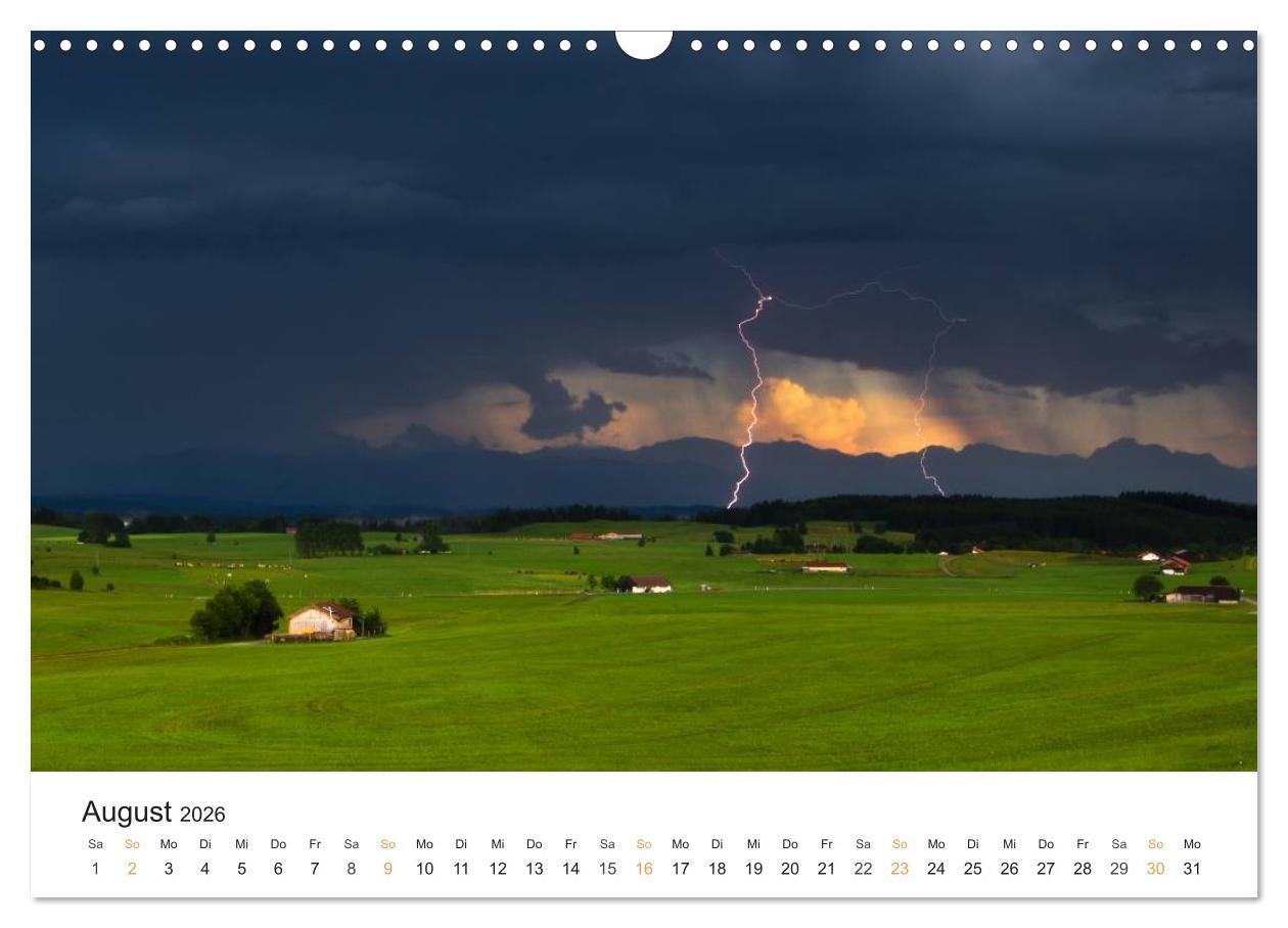 Beispielinhalt (Bild) Faszination Gewitter (Wandkalender 2026 DIN A3 quer), CALVENDO Monatskalender