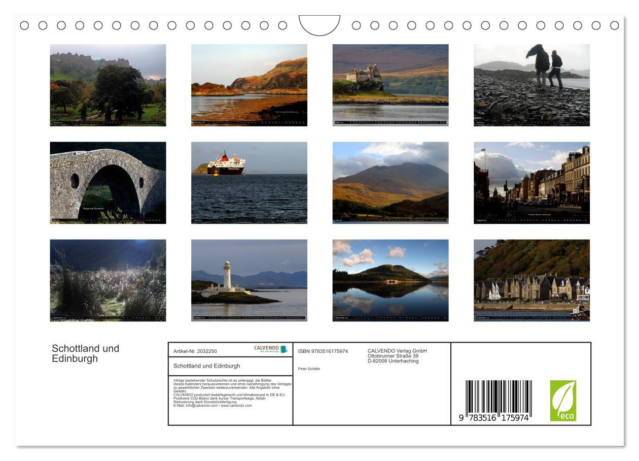 Beispielinhalt (Bild) Schottland und Edinburgh (Wandkalender 2026 DIN A4 quer), CALVENDO Monatskalender