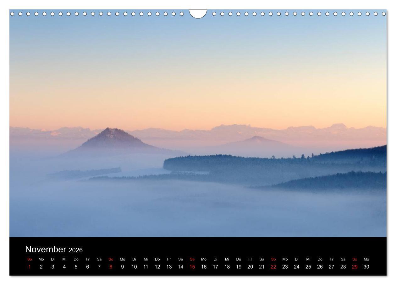 Beispielinhalt (Bild) Vulkanlandschaft Hegau 2026 (Wandkalender 2026 DIN A3 quer), CALVENDO Monatskalender