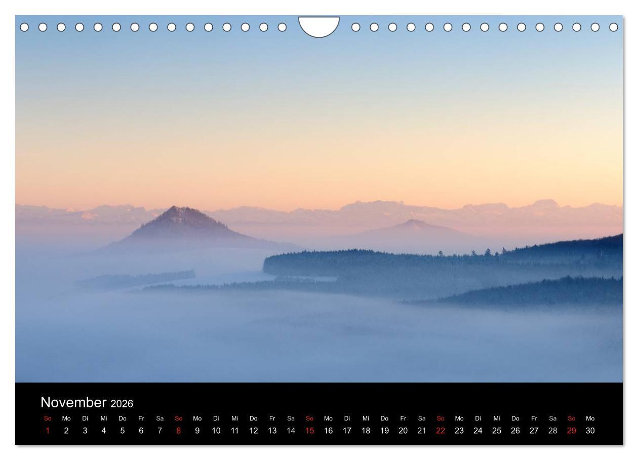 Beispielinhalt (Bild) Vulkanlandschaft Hegau 2026 (Wandkalender 2026 DIN A4 quer), CALVENDO Monatskalender