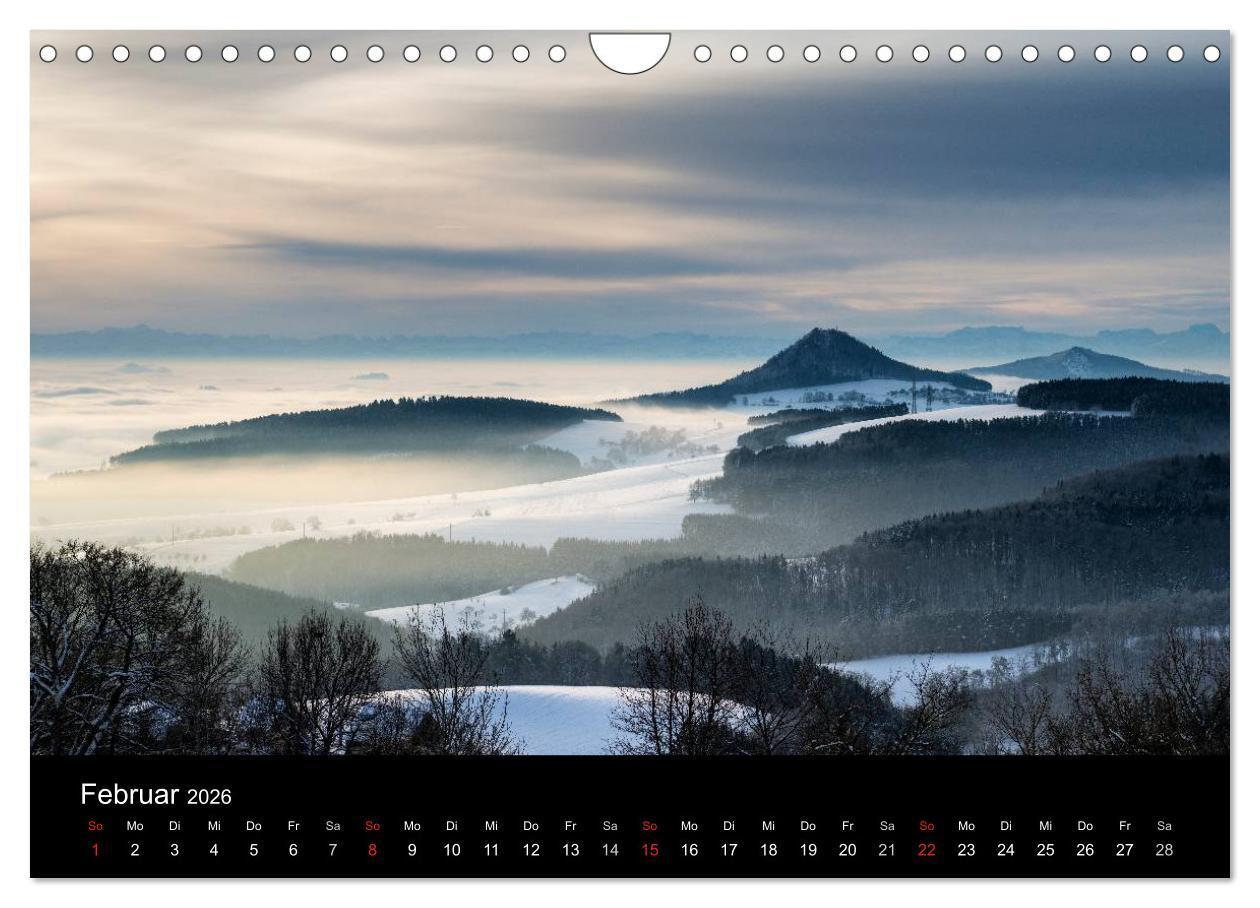 Beispielinhalt (Bild) Vulkanlandschaft Hegau 2026 (Wandkalender 2026 DIN A4 quer), CALVENDO Monatskalender