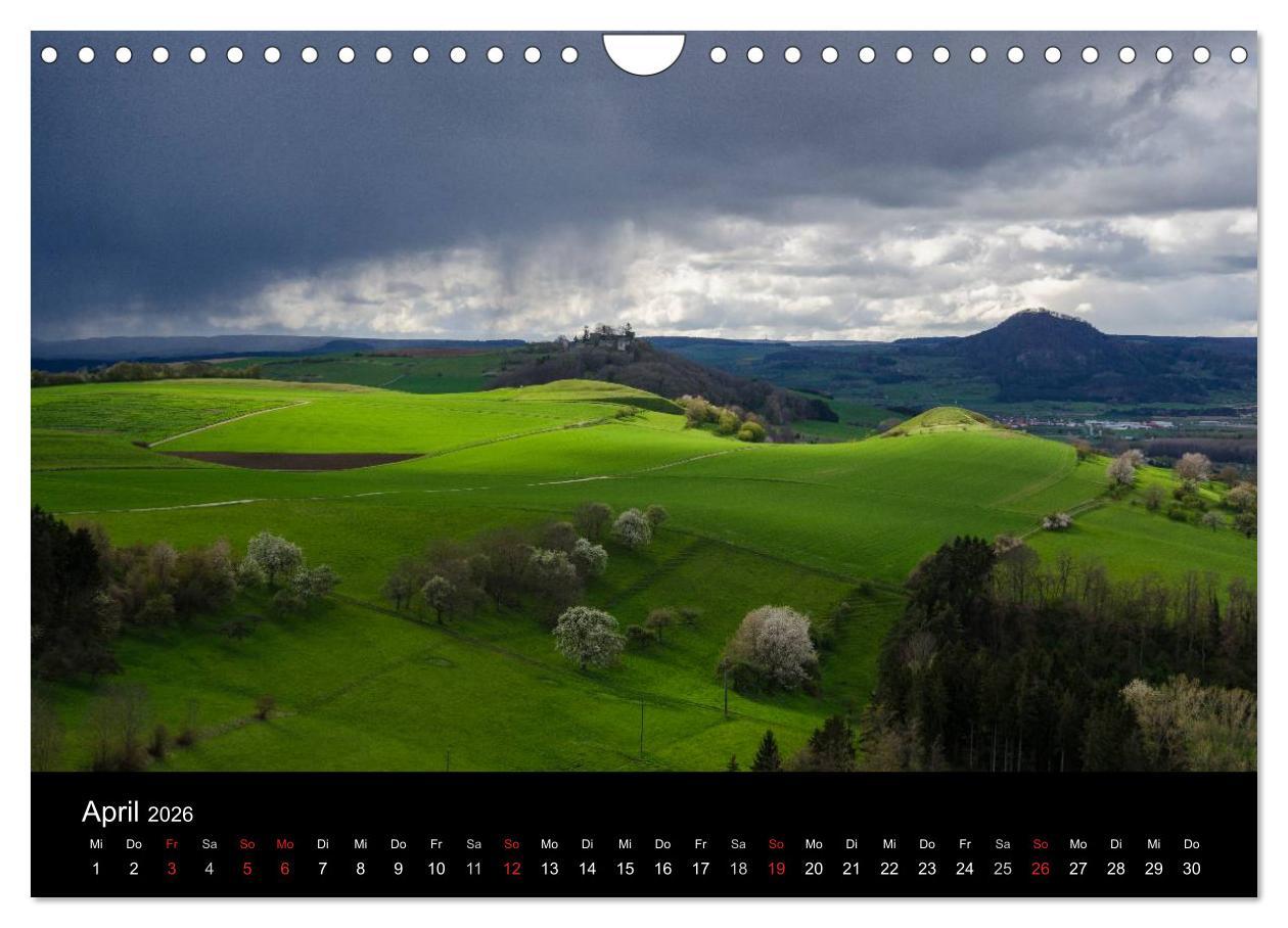Beispielinhalt (Bild) Vulkanlandschaft Hegau 2026 (Wandkalender 2026 DIN A4 quer), CALVENDO Monatskalender