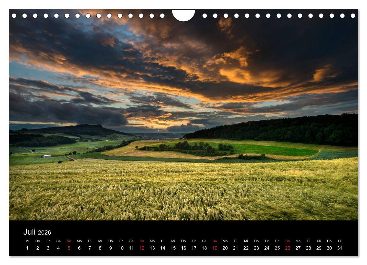 Beispielinhalt (Bild) Vulkanlandschaft Hegau 2026 (Wandkalender 2026 DIN A4 quer), CALVENDO Monatskalender