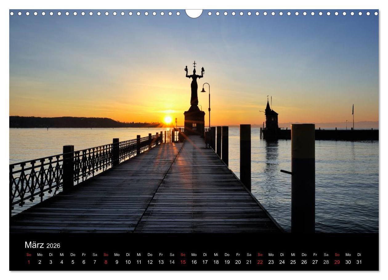 Beispielinhalt (Bild) Bodensee - Uferlandschaften im schönsten Licht 2026 (Wandkalender 2026 DIN A3 quer), CALVENDO Monatskalender