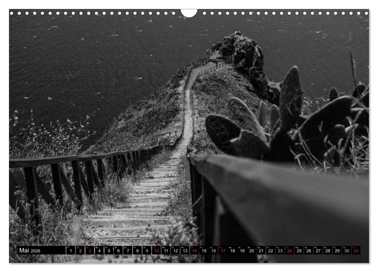 Beispielinhalt (Bild) Stille Momente in Schwarz-Weiss (Wandkalender 2026 DIN A3 quer), CALVENDO Monatskalender