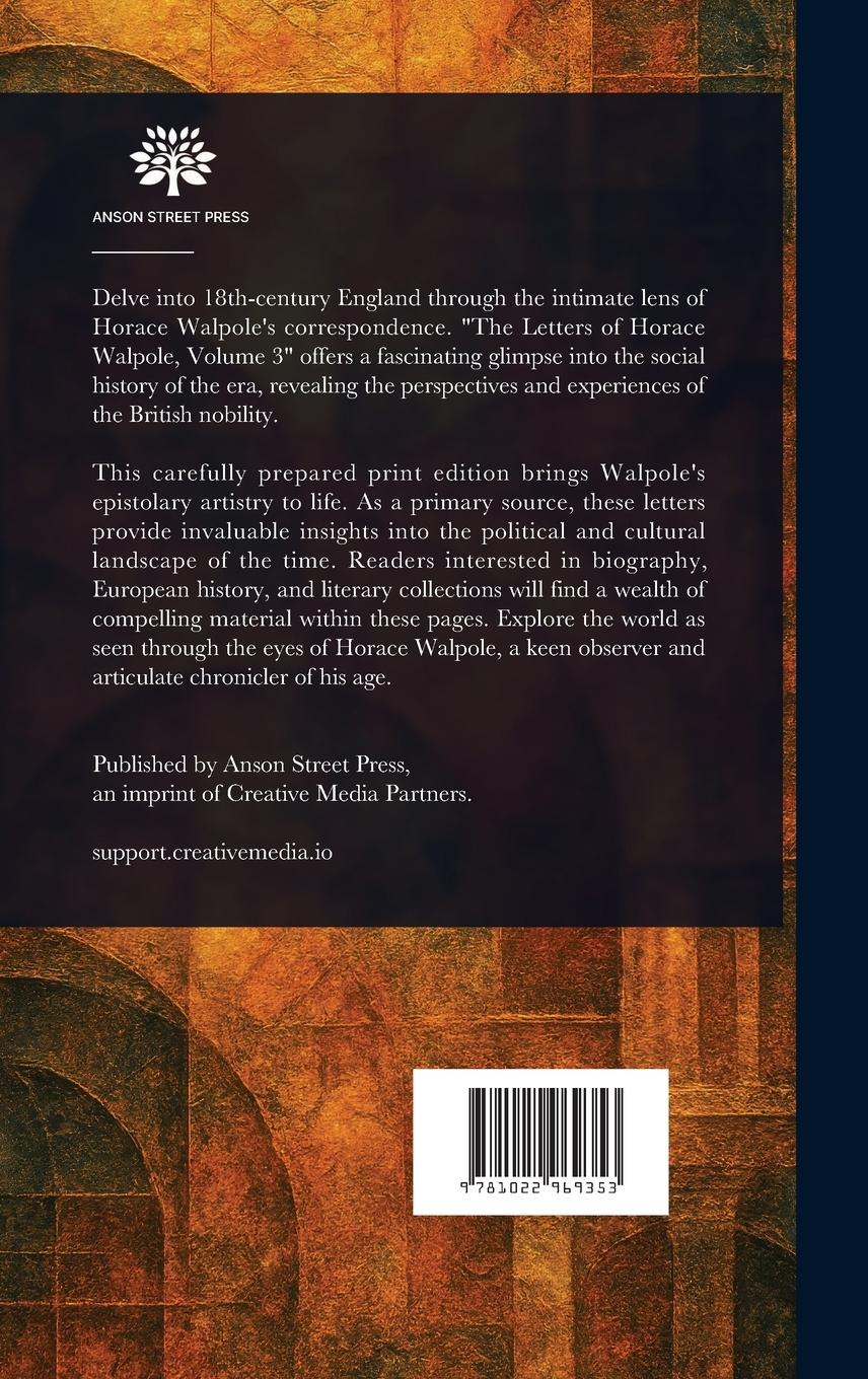 Rückseitencover The Letters of Horace Walpole, Earl of Orford