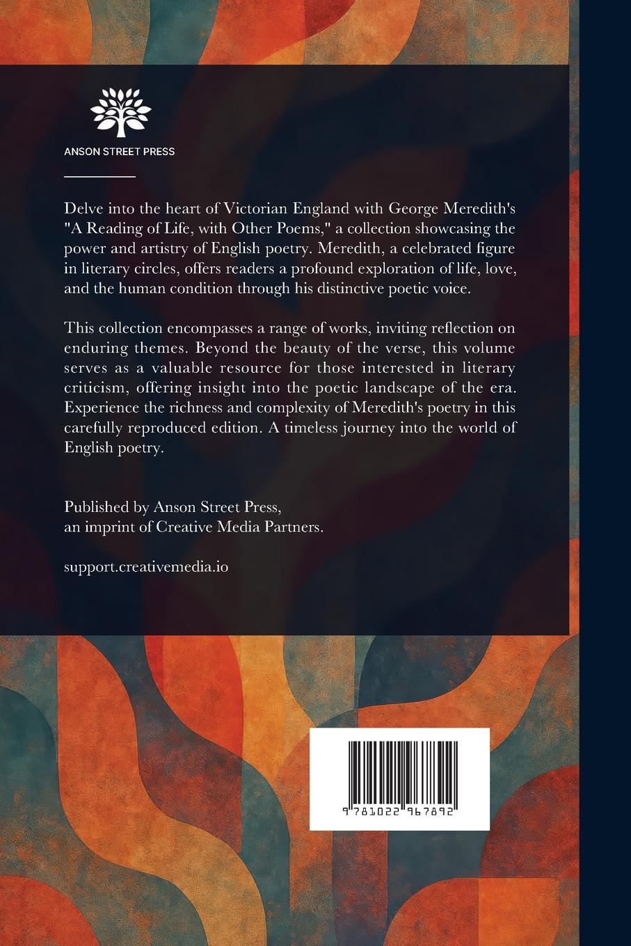 Rückseitencover A Reading of Life, With Other Poems