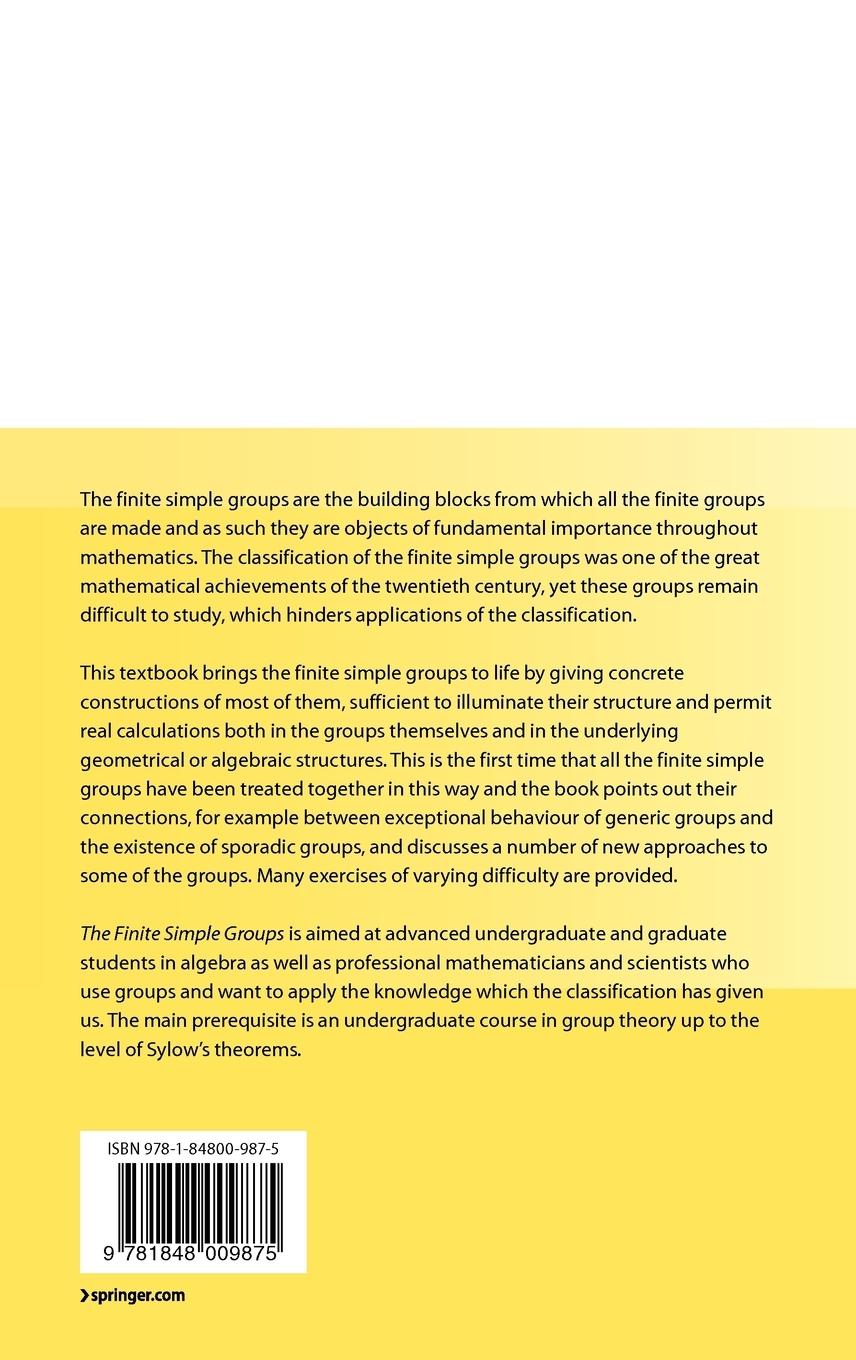 Rückseitencover The Finite Simple Groups
