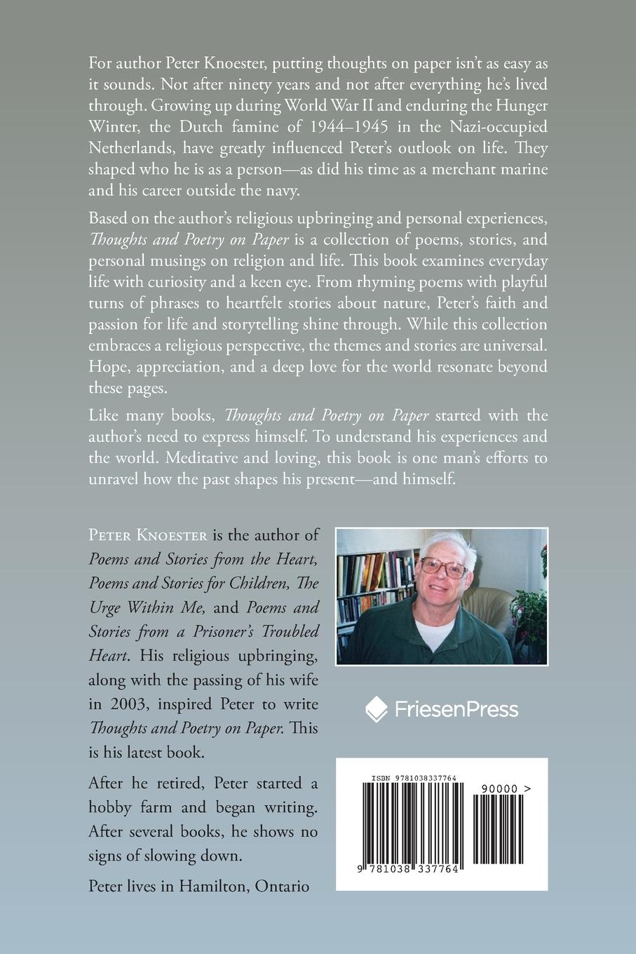 Rückseitencover Thoughts and Poetry on Paper