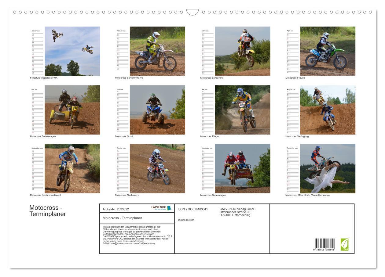 Beispielinhalt (Bild) Motocross - Terminplaner (Wandkalender 2026 DIN A2 quer), CALVENDO Monatskalender
