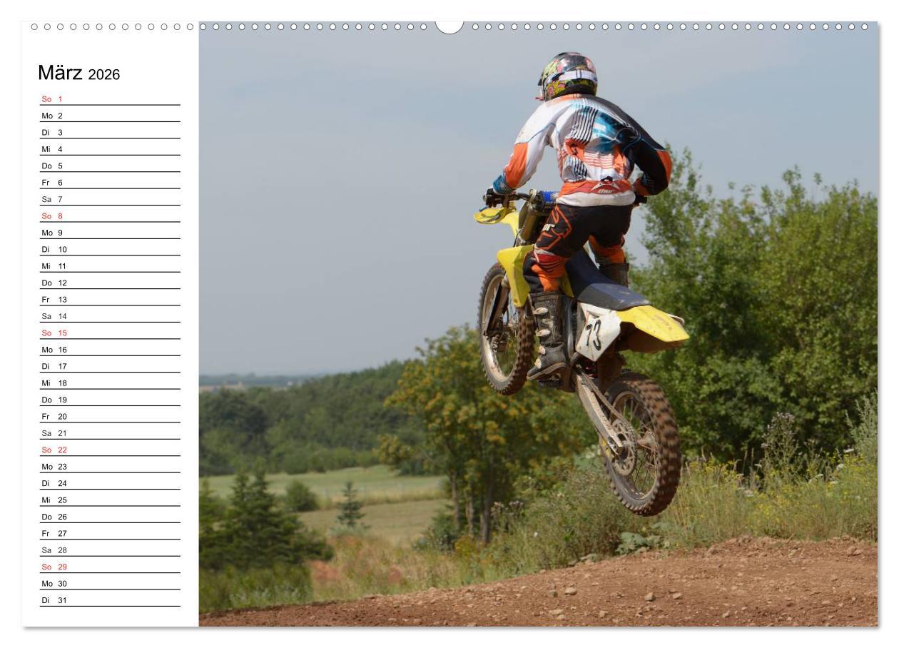 Beispielinhalt (Bild) Motocross - Terminplaner (Wandkalender 2026 DIN A2 quer), CALVENDO Monatskalender