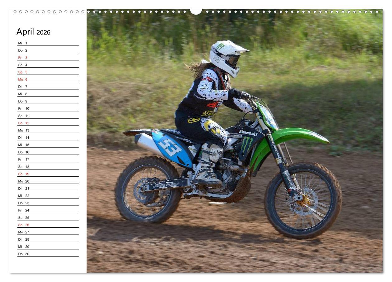 Beispielinhalt (Bild) Motocross - Terminplaner (Wandkalender 2026 DIN A2 quer), CALVENDO Monatskalender