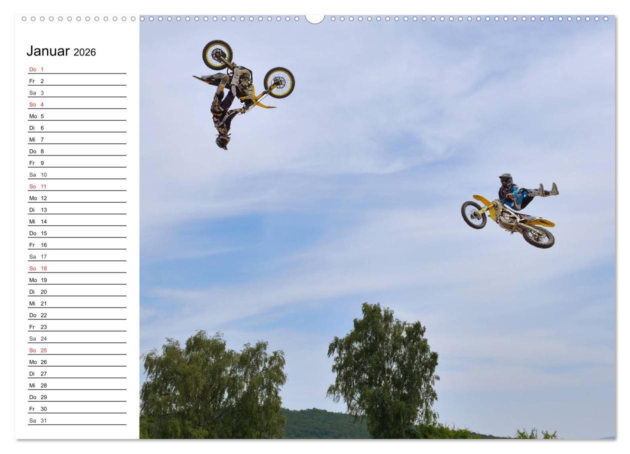 Beispielinhalt (Bild) Motocross - Terminplaner (hochwertiger Premium Wandkalender 2026 DIN A2 quer), Kunstdruck in Hochglanz