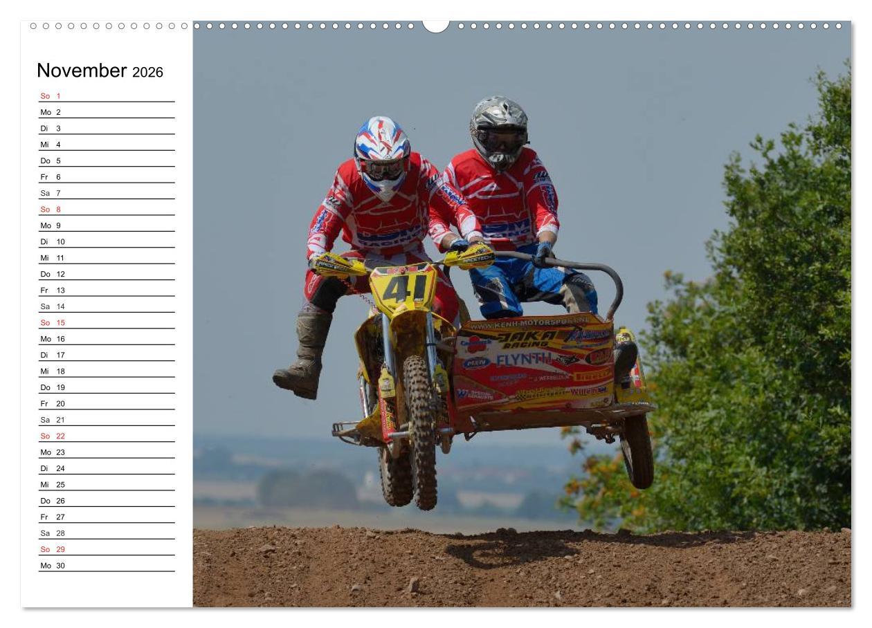Beispielinhalt (Bild) Motocross - Terminplaner (hochwertiger Premium Wandkalender 2026 DIN A2 quer), Kunstdruck in Hochglanz