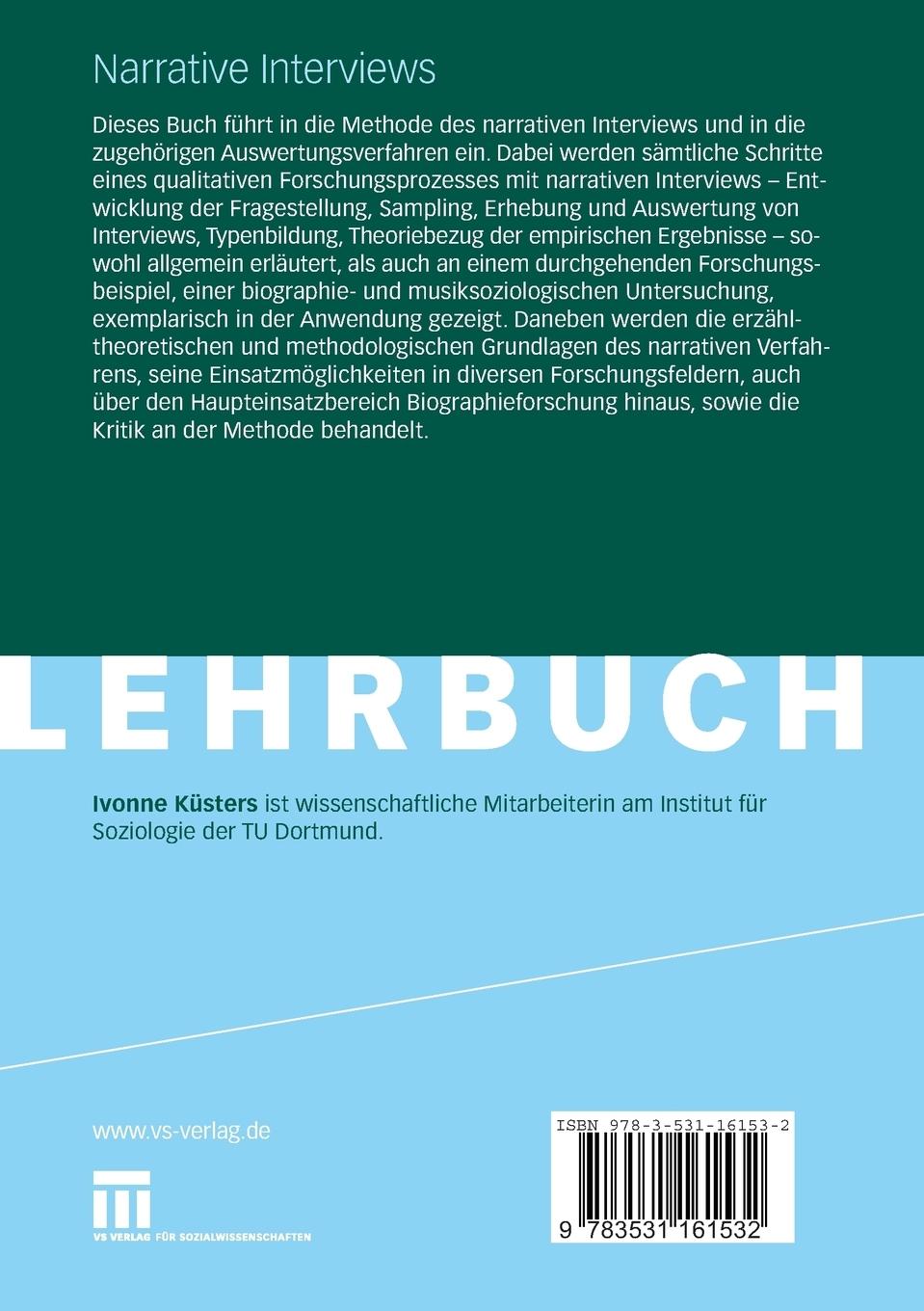 Rückseitencover Narrative Interviews