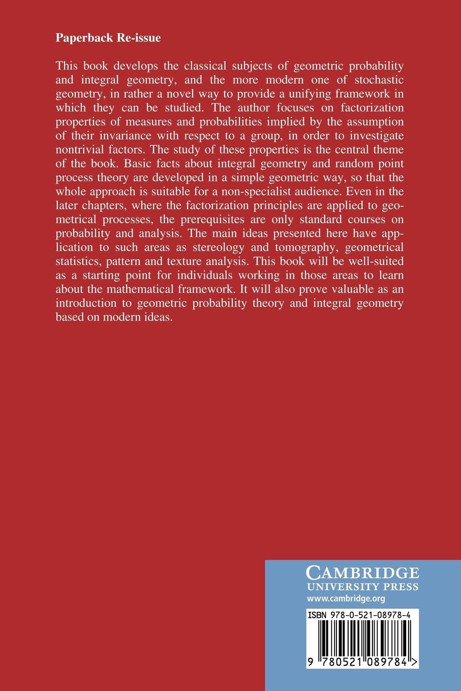 Rückseitencover Factorization Calculus and Geometric Probability