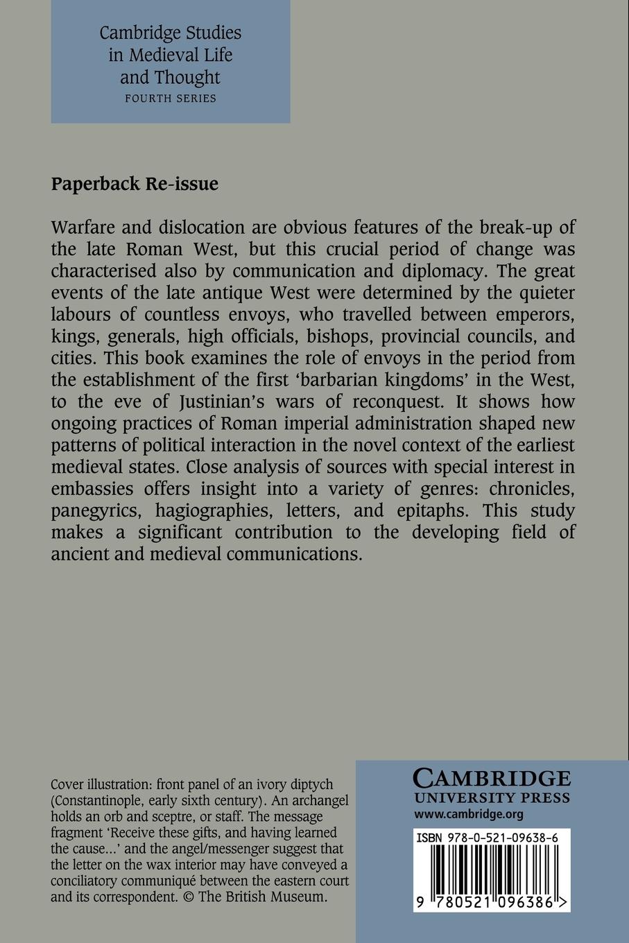 Rückseitencover Envoys and Political Communication in the Late Antique West, 411 533