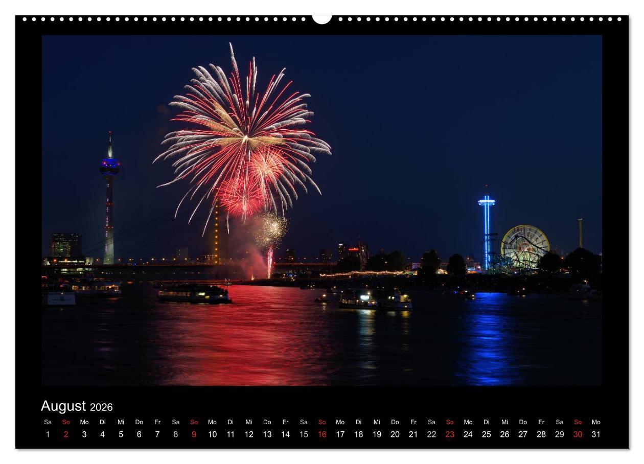 Beispielinhalt (Bild) Feuerwerks - Impressionen (Wandkalender 2026 DIN A2 quer), CALVENDO Monatskalender