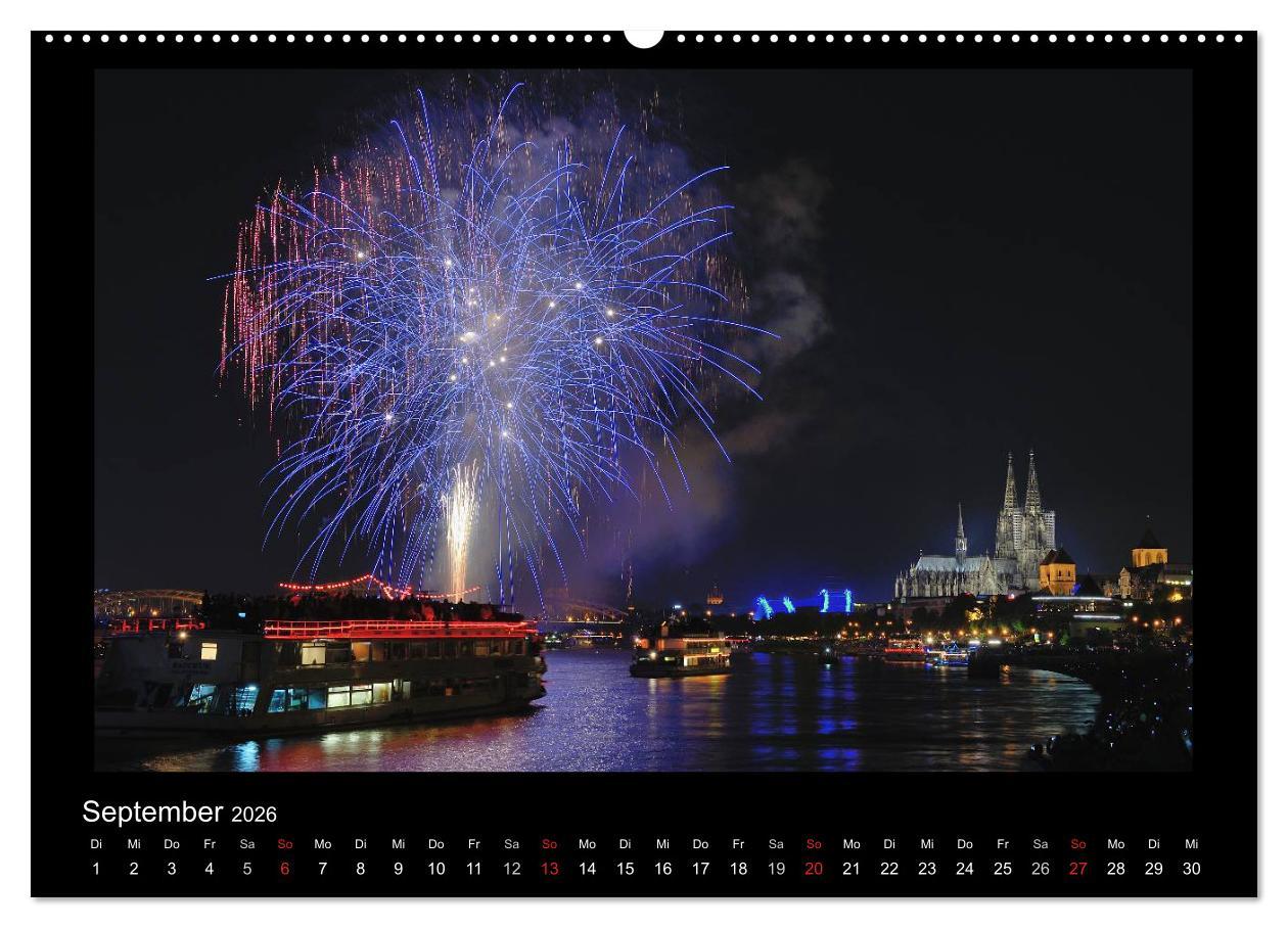Beispielinhalt (Bild) Feuerwerks - Impressionen (Wandkalender 2026 DIN A2 quer), CALVENDO Monatskalender