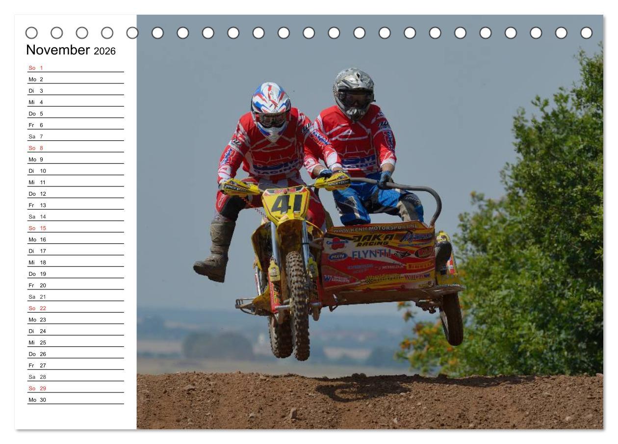 Beispielinhalt (Bild) Motocross - Terminplaner (Tischkalender 2026 DIN A5 quer), CALVENDO Monatskalender