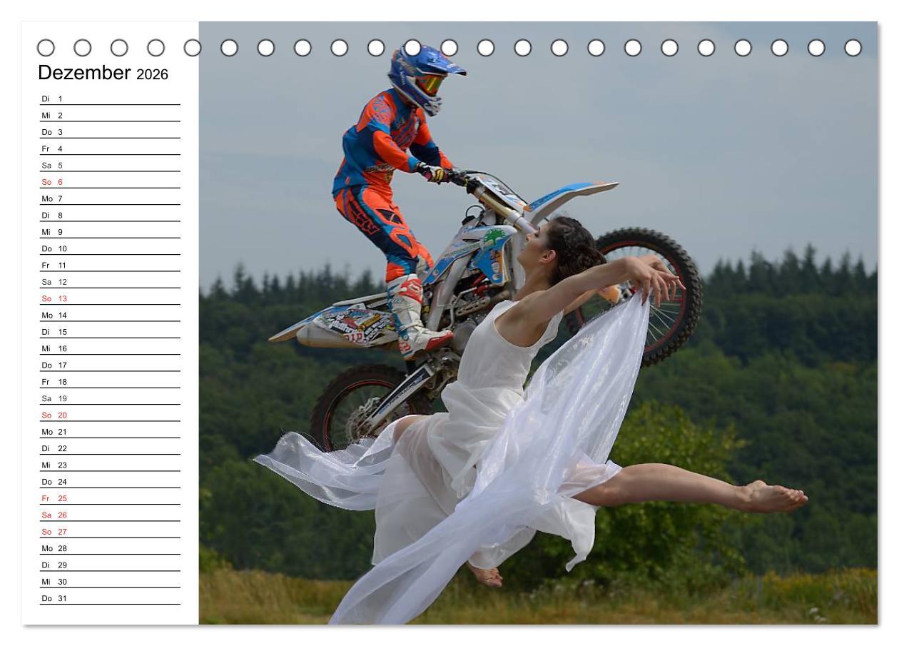 Beispielinhalt (Bild) Motocross - Terminplaner (Tischkalender 2026 DIN A5 quer), CALVENDO Monatskalender