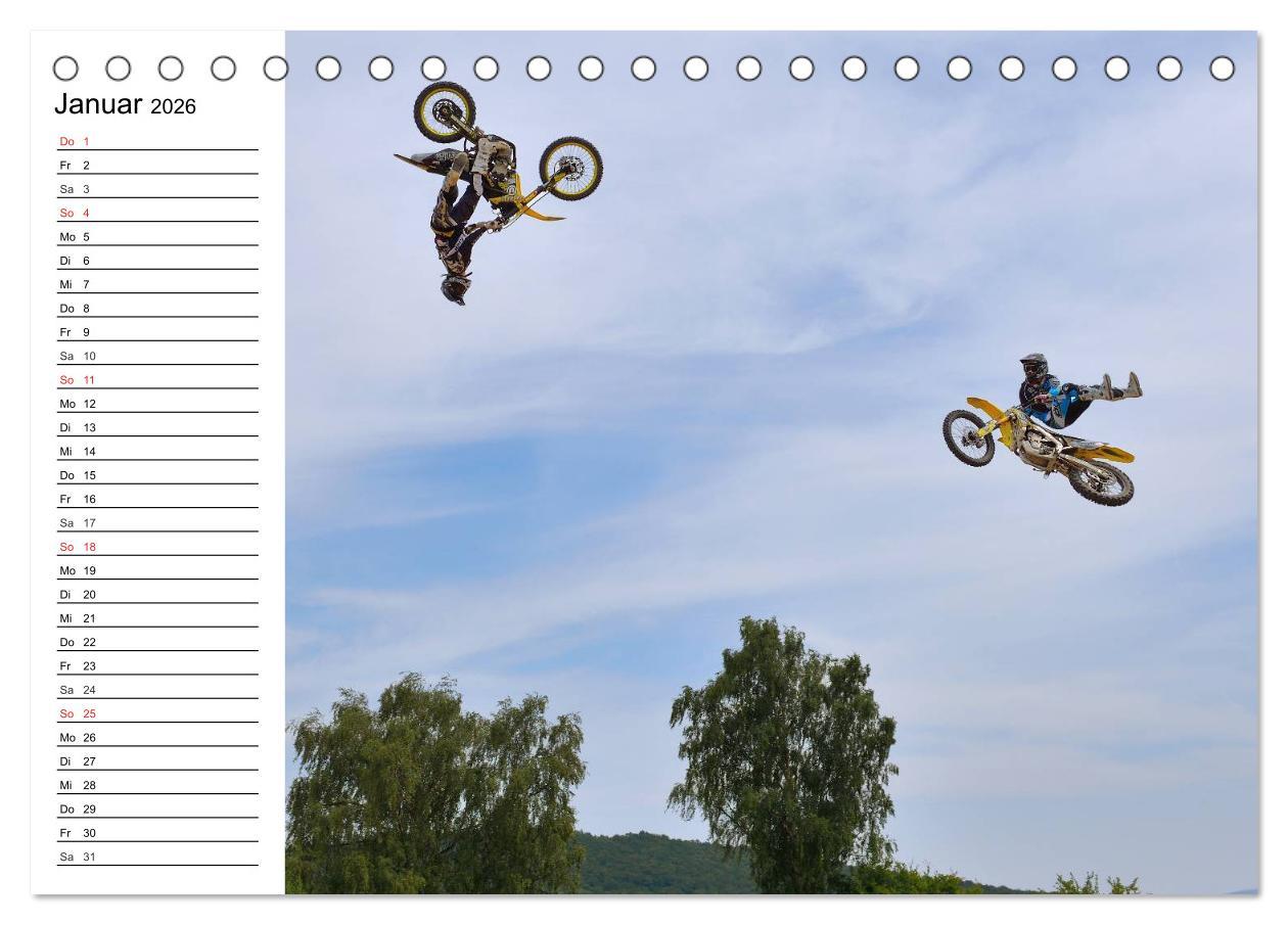 Beispielinhalt (Bild) Motocross - Terminplaner (Tischkalender 2026 DIN A5 quer), CALVENDO Monatskalender