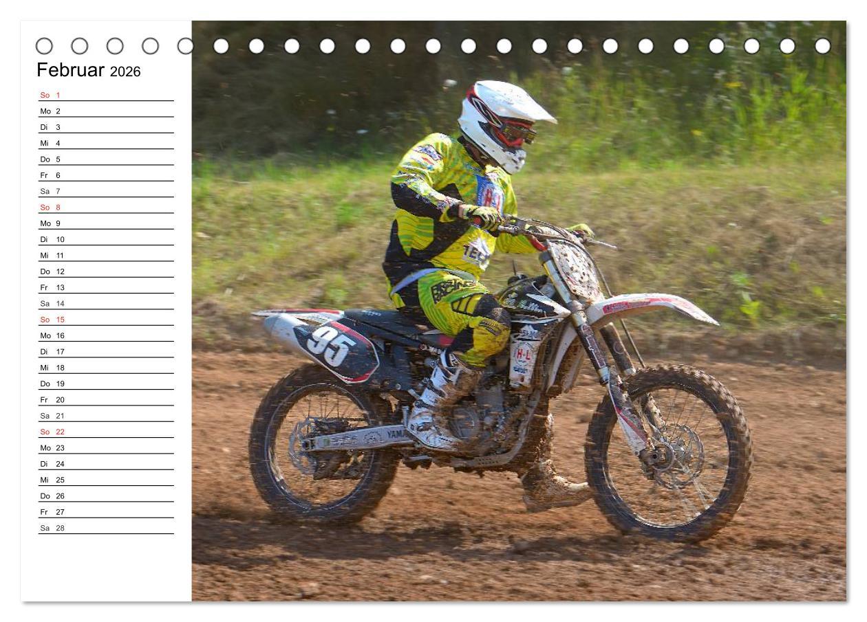Beispielinhalt (Bild) Motocross - Terminplaner (Tischkalender 2026 DIN A5 quer), CALVENDO Monatskalender