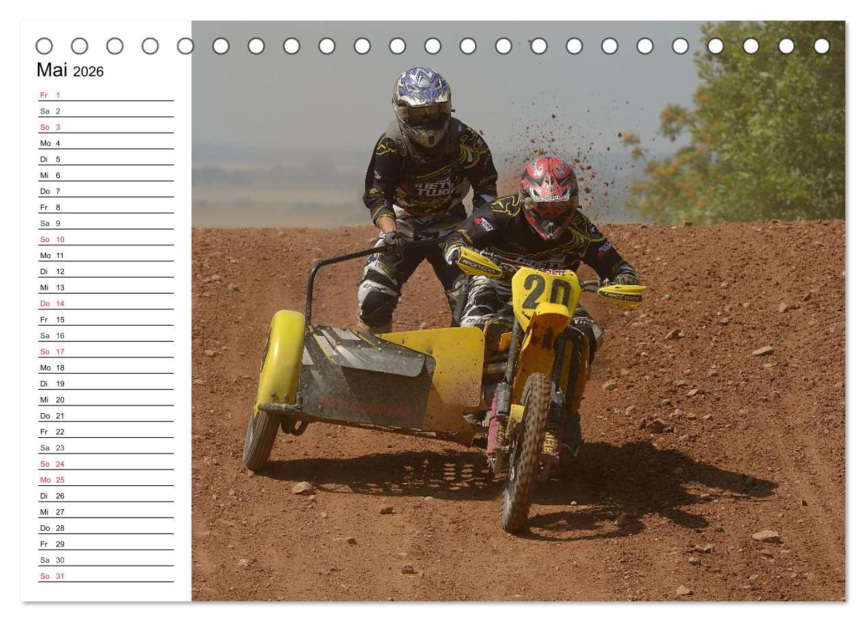 Beispielinhalt (Bild) Motocross - Terminplaner (Tischkalender 2026 DIN A5 quer), CALVENDO Monatskalender
