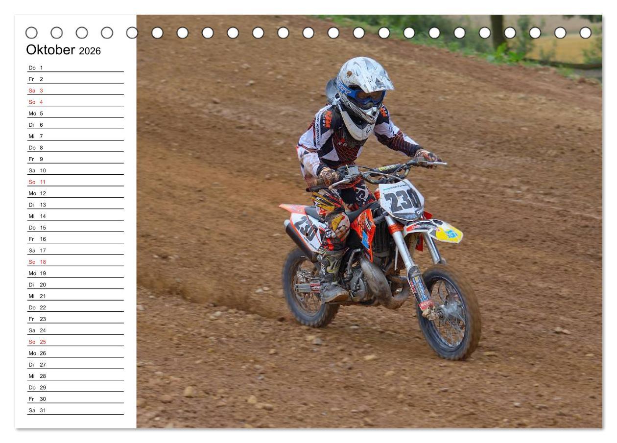 Beispielinhalt (Bild) Motocross - Terminplaner (Tischkalender 2026 DIN A5 quer), CALVENDO Monatskalender