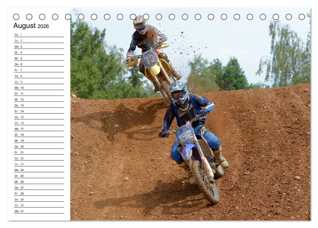 Beispielinhalt (Bild) Motocross - Terminplaner (Tischkalender 2026 DIN A5 quer), CALVENDO Monatskalender