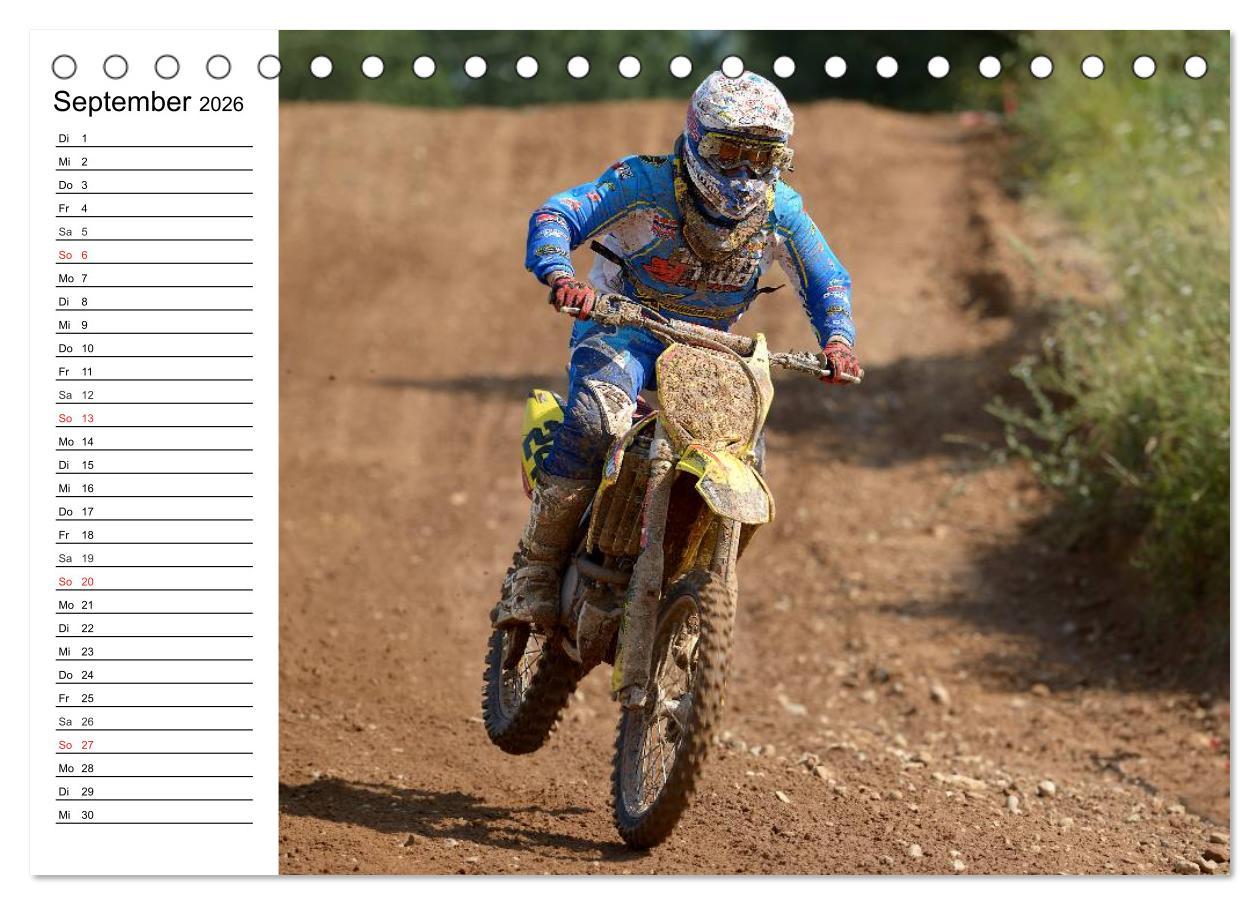 Beispielinhalt (Bild) Motocross - Terminplaner (Tischkalender 2026 DIN A5 quer), CALVENDO Monatskalender