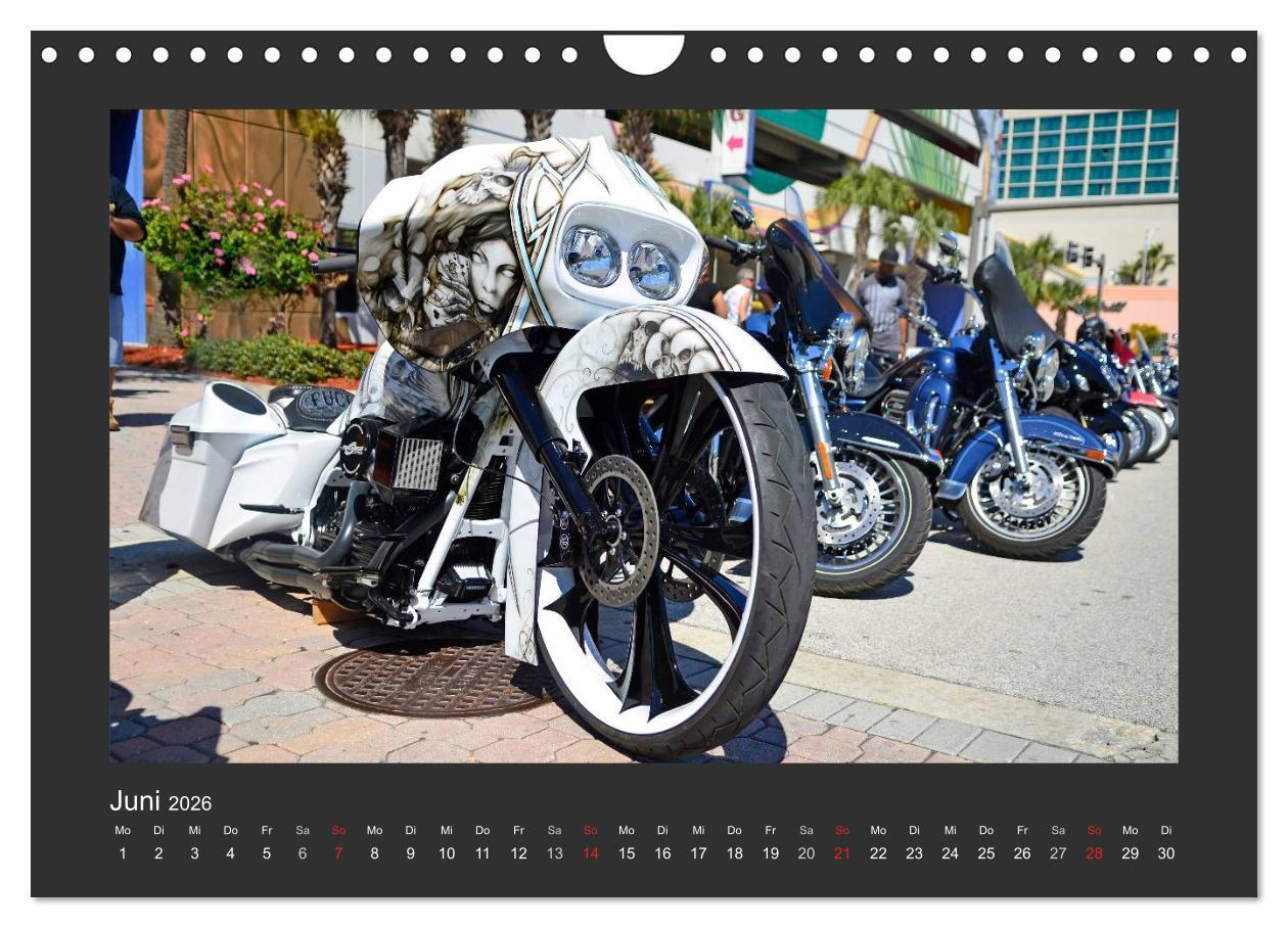 Beispielinhalt (Bild) BEST OF HARLEY-DAVIDSON BAGGER-STYLE (Wandkalender 2026 DIN A4 quer), CALVENDO Monatskalender