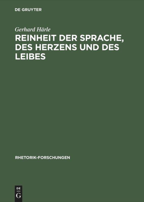 Vorderes Coverbild Reinheit der Sprache, des Herzens und des Leibes