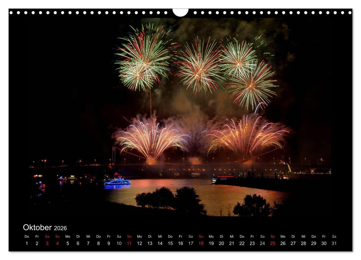 Beispielinhalt (Bild) Feuerwerks - Impressionen (Wandkalender 2026 DIN A3 quer), CALVENDO Monatskalender