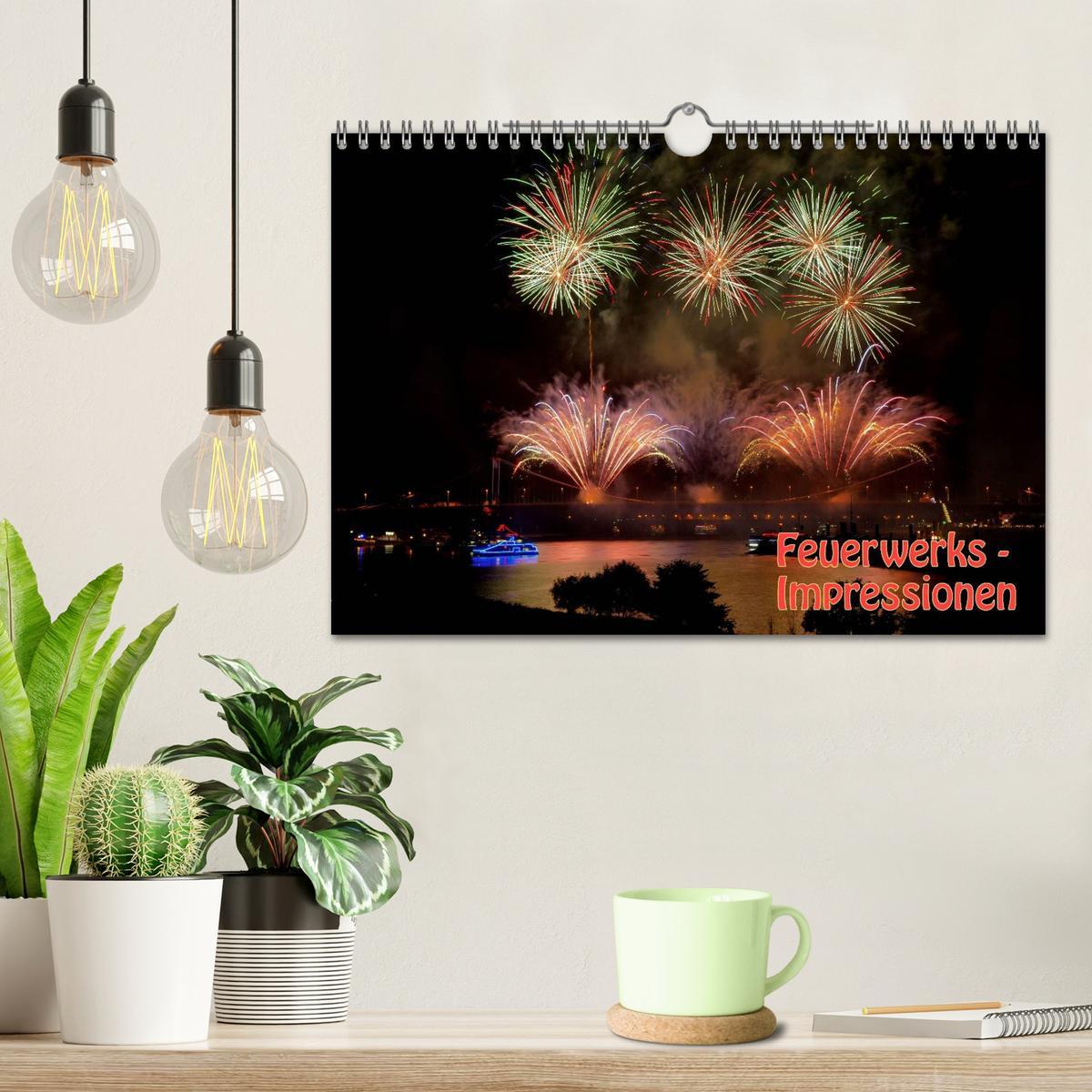Beispielinhalt (Bild) Feuerwerks - Impressionen (Wandkalender 2026 DIN A4 quer), CALVENDO Monatskalender